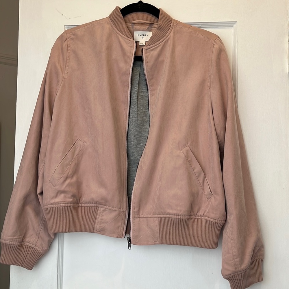 Every blush bomber jacket, new with tags, grey lining.